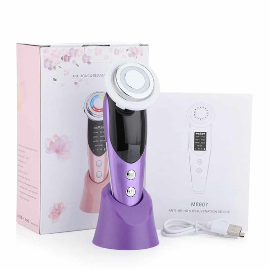 7 in 1 Face Lift Devices EMS RF Microcurrent Skin Rejuvenation Facial Massager Light Therapy Anti Aging Wrinkle Beauty Apparatus-0-Fecilia